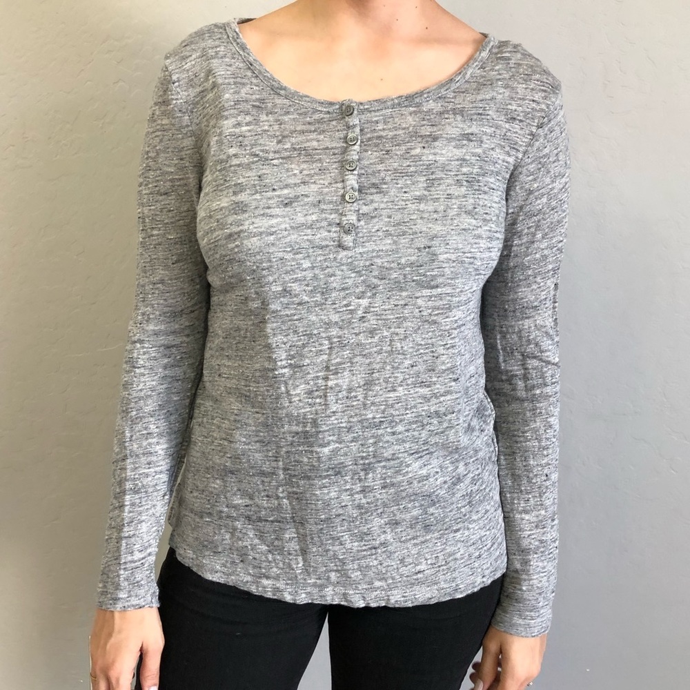 Banana Republic Heather Grey Long Sleeve Shirt